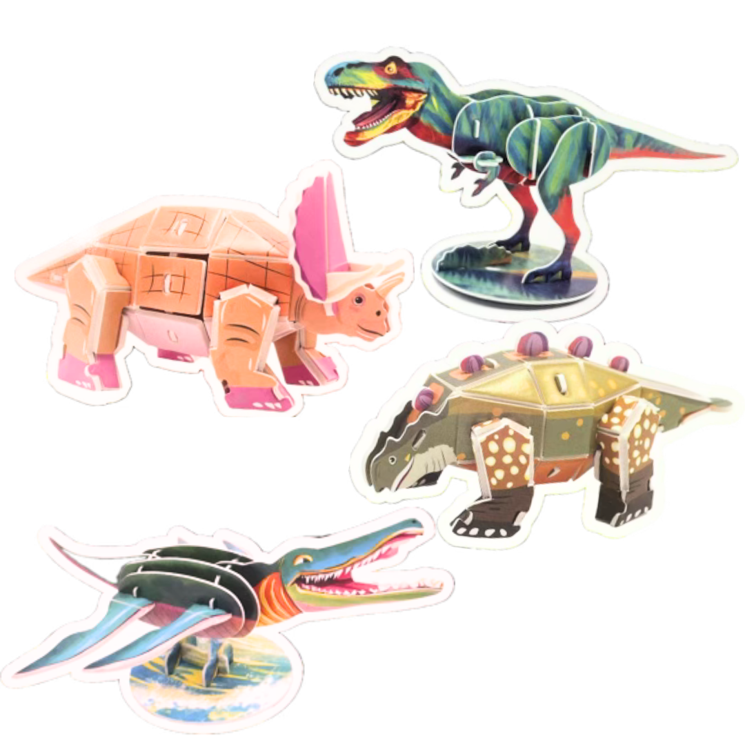 本物みたい！立体紙パズル　恐竜図鑑Ⅰ　恐竜フィギュア付き